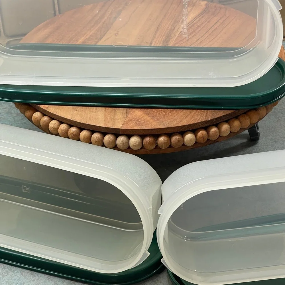 Vintage Tupperware #1 Modular Mates Ovals with Green Seals/Lids
